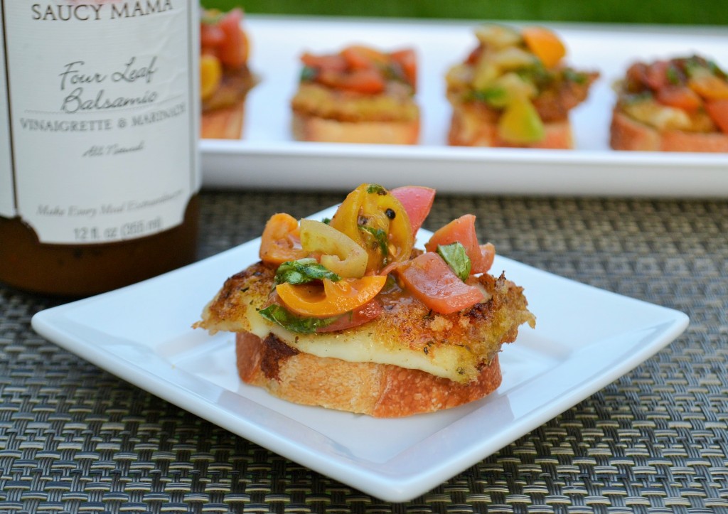 Fried Mozzarella & Balsamic Heirloom Tomato Crostini